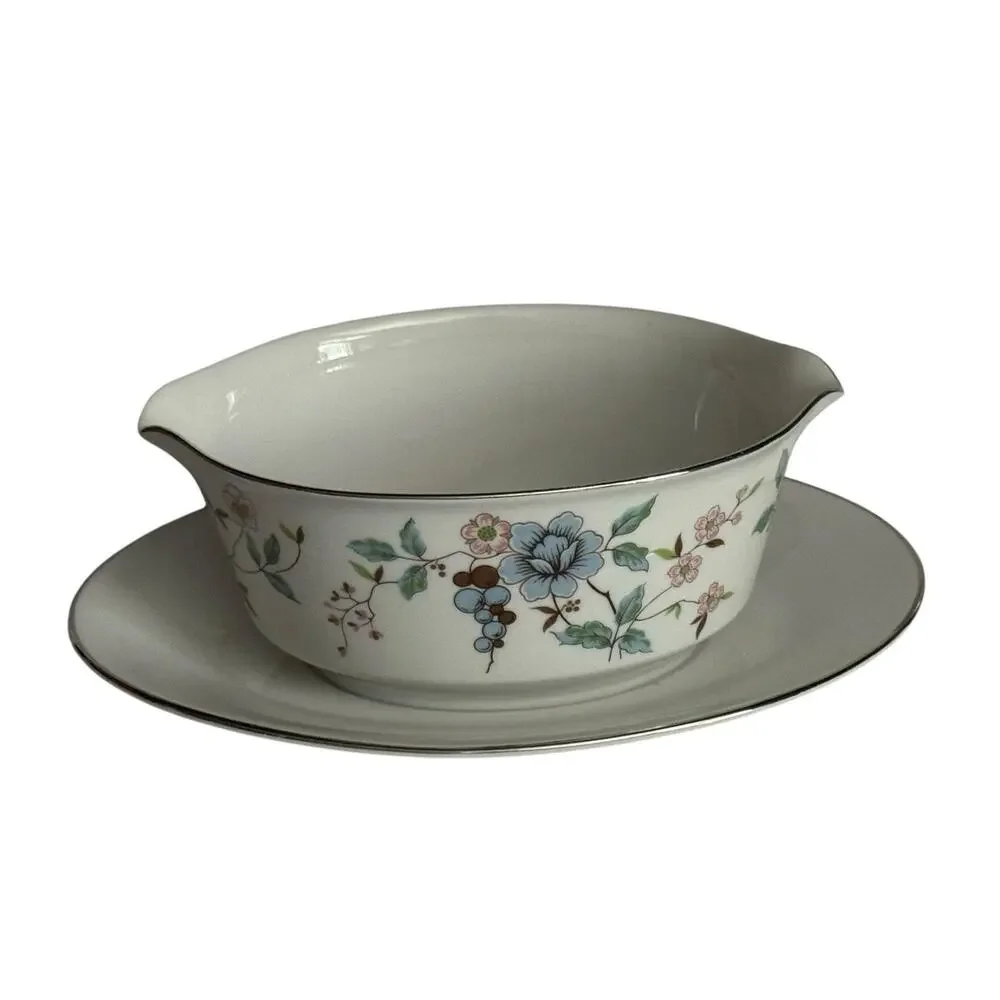 VTG Noritake Biltmore 2581 Gravy Boat Attached Underplate Contemporary China